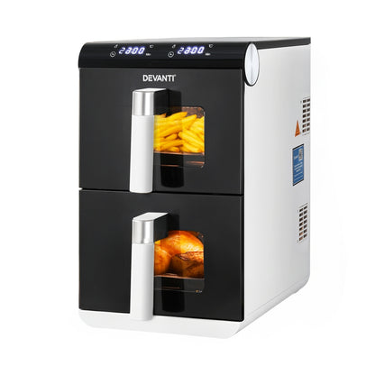 Devanti Air Fryer Oven 11L Dual Zone Fryers