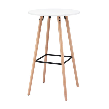 Artiss Bar Table Round Counter Kitchen Dining Desk Pub 98cm Height Wood White