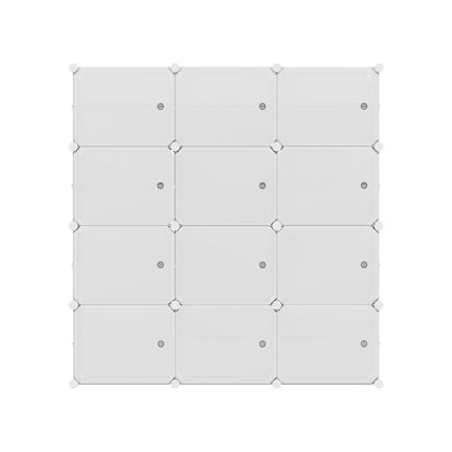 Artiss Shoe Rack DIY 12 Storage Cube Stackable White
