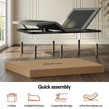 Artiss Adjustable Bed Frame King Size Electric Bed Base Wireless Remote Control Zero Gravity Power Bed Foundation