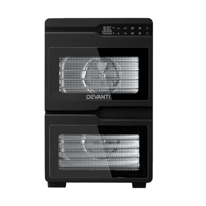 Devanti 12 Trays Food Dehydrator Dual-Zone Stainless Steel Fruit Jerky Dryer