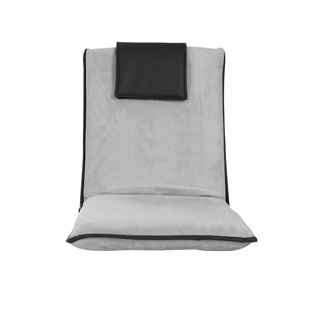 Artiss 4X Floor Lounge Sofa Bed Floor Cushion Velvet Grey