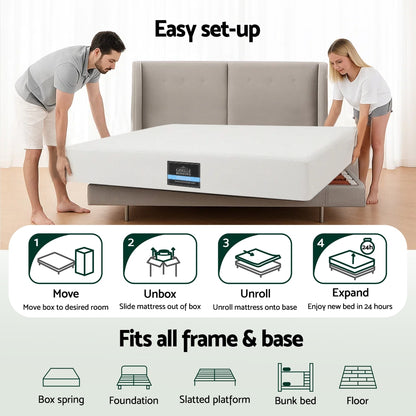 Giselle 20cm Memory Foam Mattress Green Tea Queen