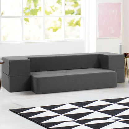Giselle Bedding Foldable Mattress Folding Foam Sofa Bed Chair Grey