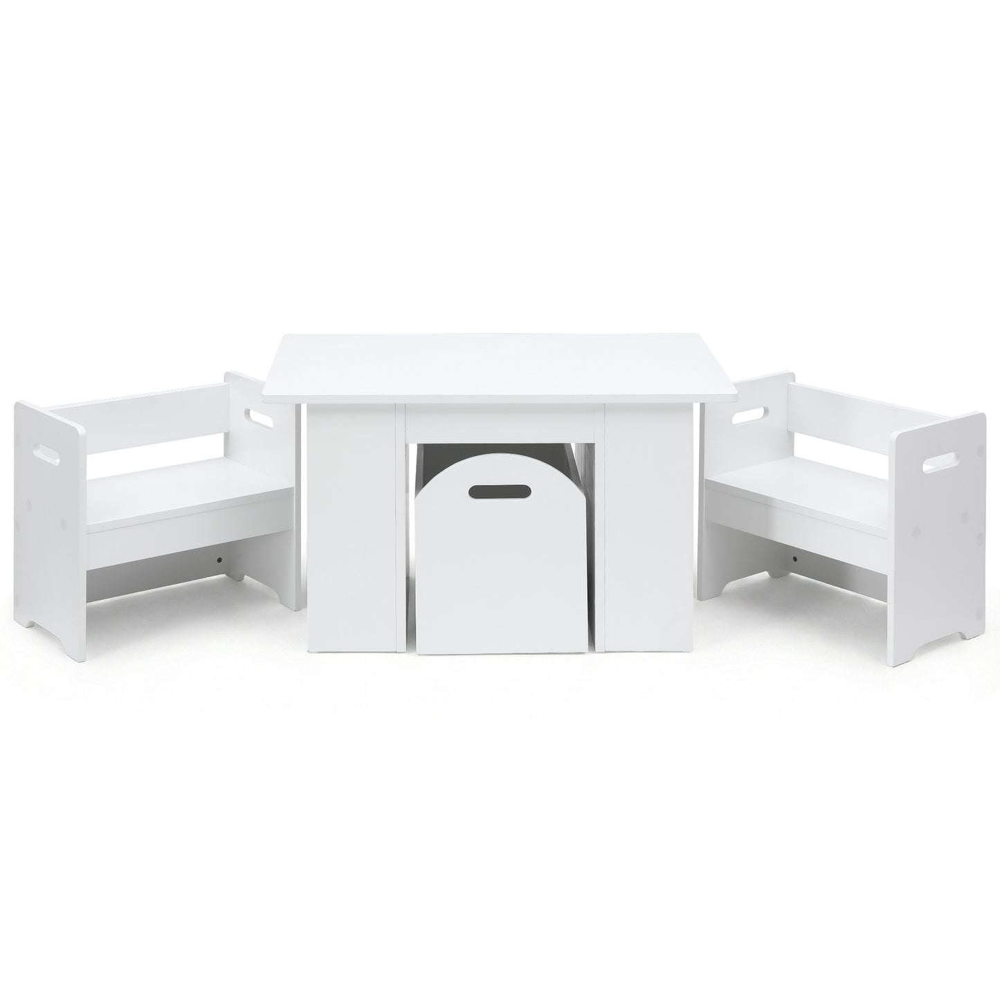 Keezi 3PCS Kids Table and Chairs Set Storage Toys Play Activity Desk