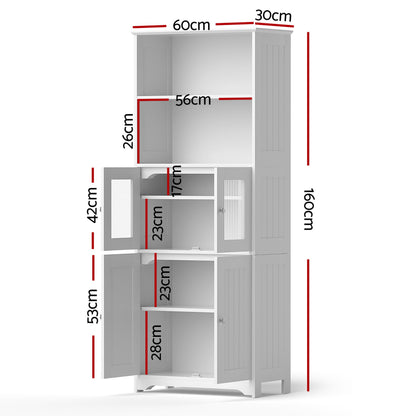 Artiss 2x Buffet Sideboard Cabinet Pantry Kitchen Bathroom Storage Cupboard