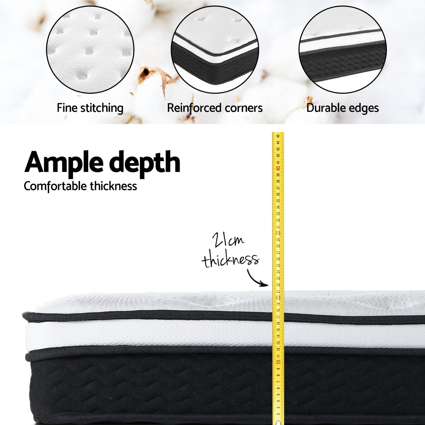 Giselle Bedding 21cm Mattress Euro Top Single
