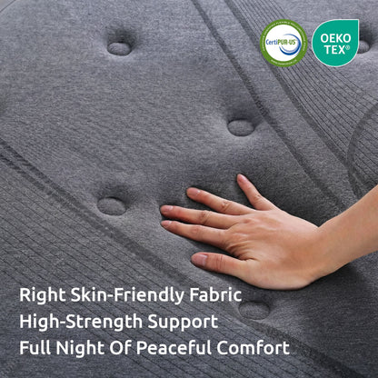Levitex 33 cm Mattress 8.0 Extra Firm 7-Zone Pocket Spring Mattress with Dual-Row Edge Support & Breathable Knit Cover King Single