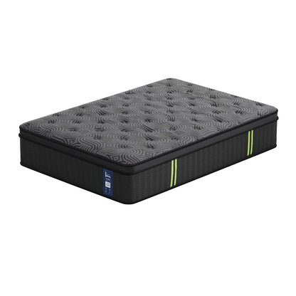 Levitex 34 cm Pocket Spring Mattress with Reinforced Edge Support & 5-Zone Pressure Relief Breathable Gel Memory Foam Hybrid Mattress for Back Pain Single