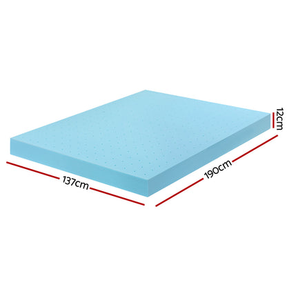 Giselle 12cm Memory Foam Mattress Topper Ventilated Cool Gel Bamboo Cover Double