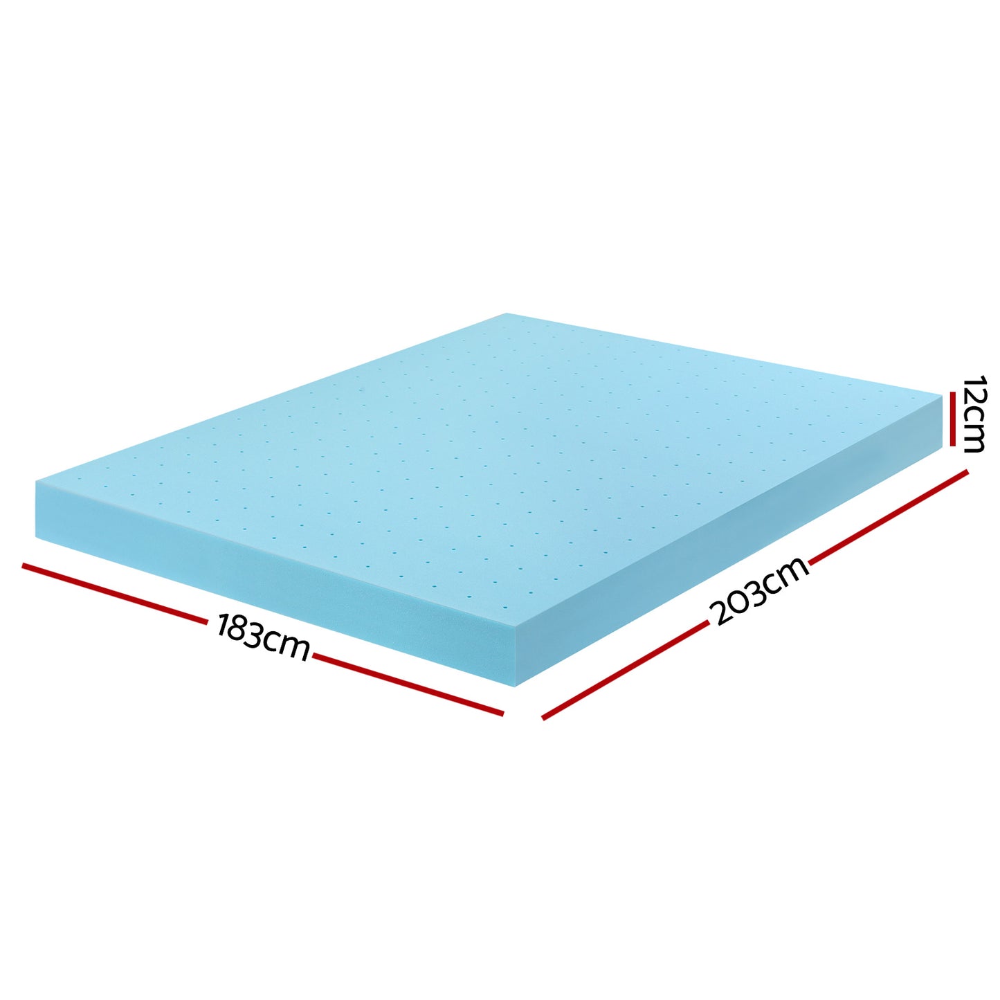 Giselle 12cm Memory Foam Mattress Topper Ventilated Cool Gel Bamboo Cover King