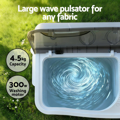 Devanti Portable Washing Machine Twin Tub 4.5KG