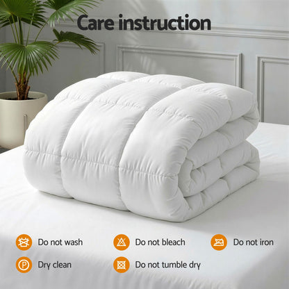 Giselle Bedding Wool Quilt 800GSM Extra Thick Super King Winter Doona Baffle Box Construction 100% Wool Filling