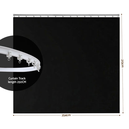 Artiss Room Divider Curtain Ceiling Mounted Track Sets Flexible Black