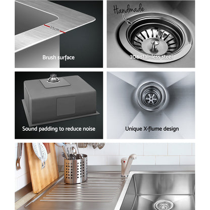 Cefito Kitchen Sink 60X45CM Stainless Steel Basin Single Bowl Silver
