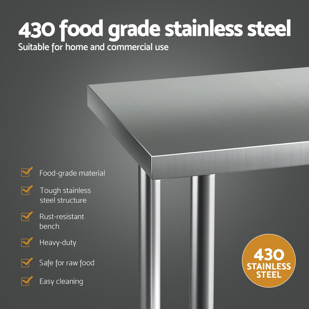 Cefito Stainless Steel Kitchen Benches Work Bench 610x457mm 430