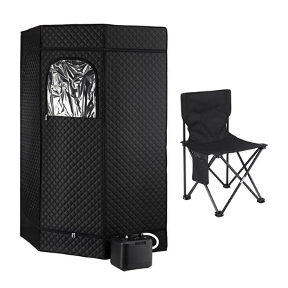 Devanti Portable Steam Sauna Tent 1000W 3L Steamer Pot Full Body Home SPA Timer