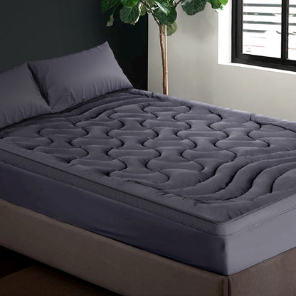 Giselle Bedding 3-Zone Pillowtop Mattress Topper 1000GSM for Back Pain Relief Washable with 45cm Deep Pocket King Single