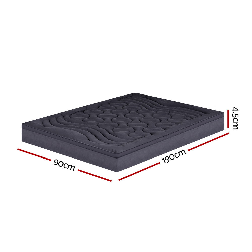 Giselle Bedding 3-Zone Pillowtop Mattress Topper 1000GSM for Back Pain Relief Washable with 45cm Deep Pocket Single
