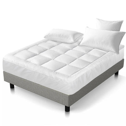 Giselle Bedding 5cm Bamboo Pillowtop Mattress Topper 1000GSM Mattress Pad for Back Pain Relief Washable Breathable Protector with 45cm Deep Pocket King