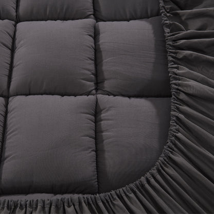 Giselle Bedding Bamboo Charcoal Filling Pillowtop Topper 1000GSM 5cm Thick Pillowtop Pad for Back Pain Relief Washable with 45cm Deep Pocket Queen