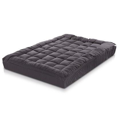 Giselle Bedding Bamboo Charcoal Filling Pillowtop Topper 1000GSM 5cm Thick Pillowtop Pad for Back Pain Relief Washable with 45cm Deep Pocket Queen