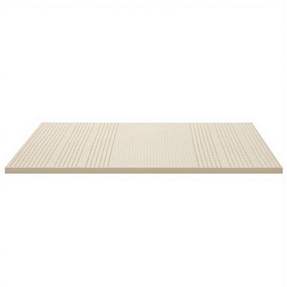 Giselle Bedding Latex Mattress Topper, 5cm Thick Cooling Bed Pad for Side Sleepers Pain Relief, 7 Zone Foldable Mat with Washable Cover for Guest Room Bedroom King Single