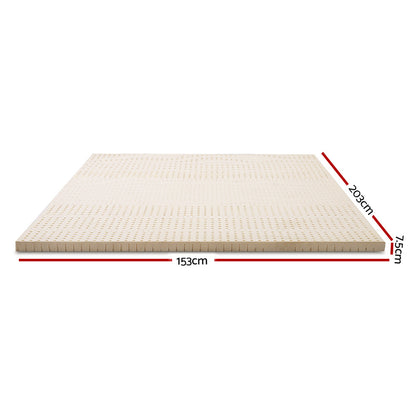 Giselle Bedding Latex Mattress Topper, 7.5cm Thick 7-Zone Pressure Relief Bed Pad with Washable Cover, Cooling Breathable Mat for Side Sleepers & Back Pain, Beige Queen