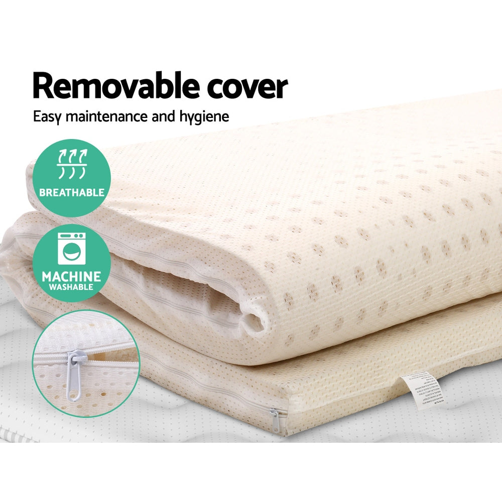 Giselle Bedding Latex Mattress Topper, 7.5cm Thick 7-Zone Pressure Relief Bed Pad with Washable Cover, Cooling Breathable Mat for Side Sleepers & Back Pain, Beige Queen