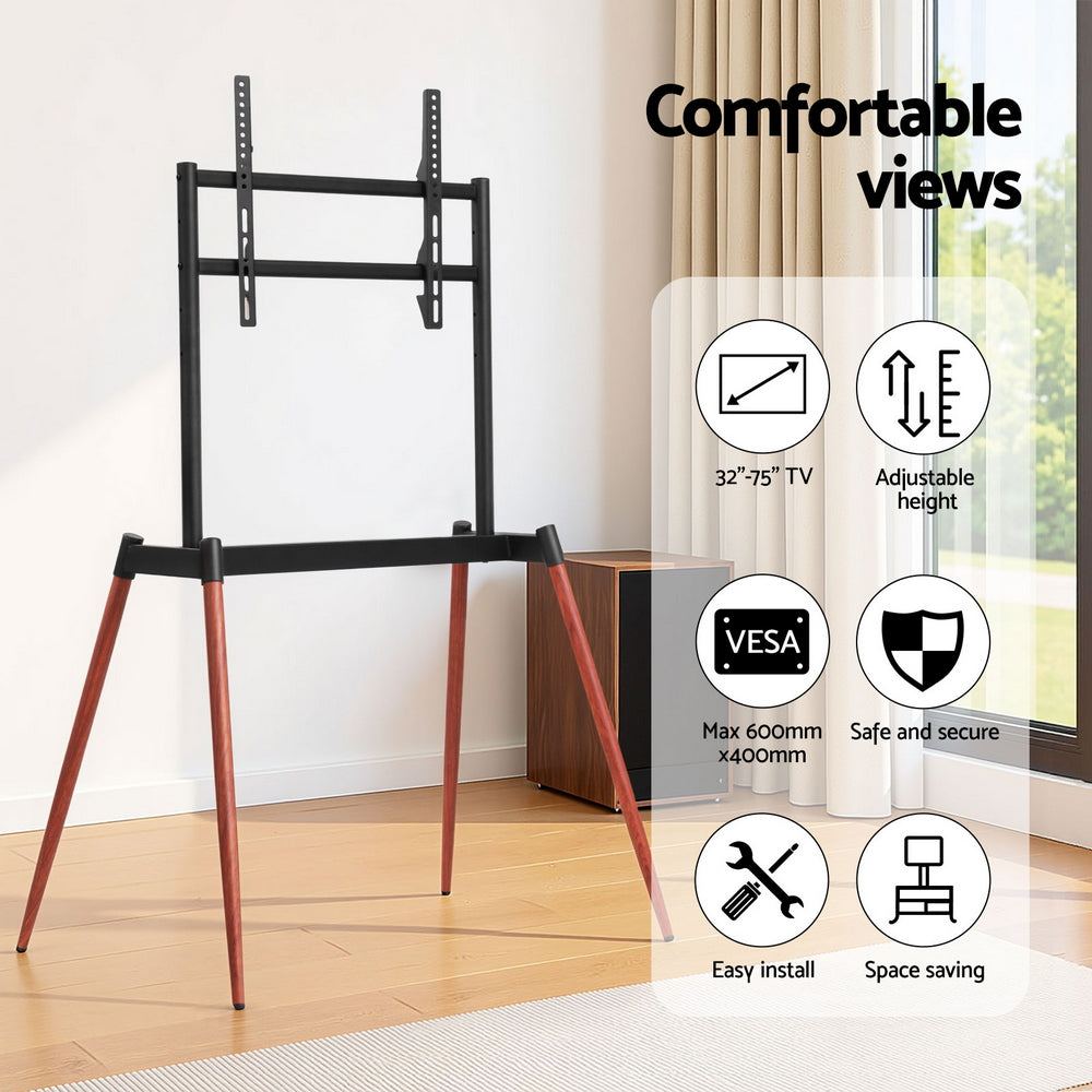 Artiss TV Stand 32-75 inch LED LCD Screen Wooden Floor Easel Height Adjustable
