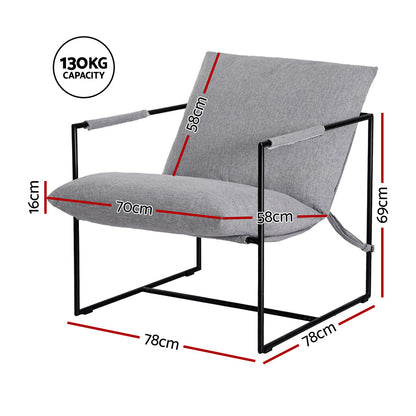 Artiss Armchair Lounge Chair Sling Grey