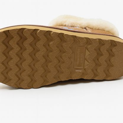 Womens Australian Sheepskin Wool Fur Mini UGG Ankle Boots in Metallic Chestnut - 5