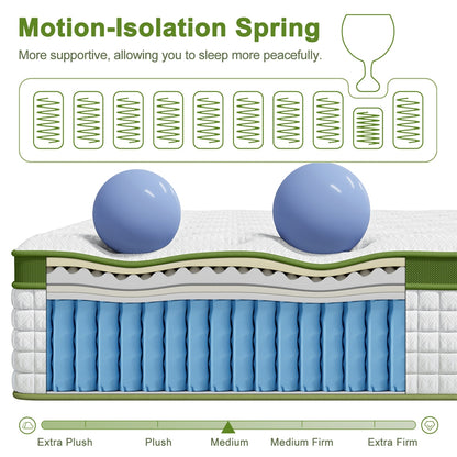 BedStory 34cm King Single Latex Hybrid Mattress Medium Firm - 5 Zone Pocket Spring Bed for Pressure Relief Motion Isolation